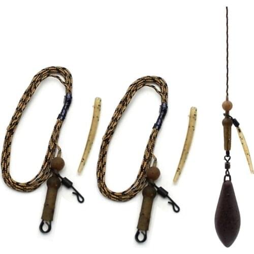 2 Sets Carp Ready Tied Rigs Leaders Connect Hair Rigs Ready Made Boilie Tied Hook Size Fishing Tackle Accessories