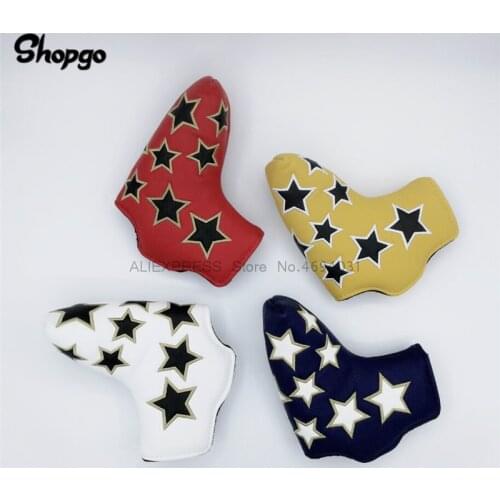 [4 Colors] Stars Blade Golf Putter Cover With Magnetic Closure Outdoor Waterproof PU Golf HeadCover For Man Women