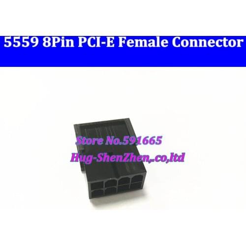 500pcs ATX / EPS PCI-E GPU video card 4.2mm 5559 8p 8Pin 2*4pin female Power Connector Housing Black Plastic Shell For PC Power