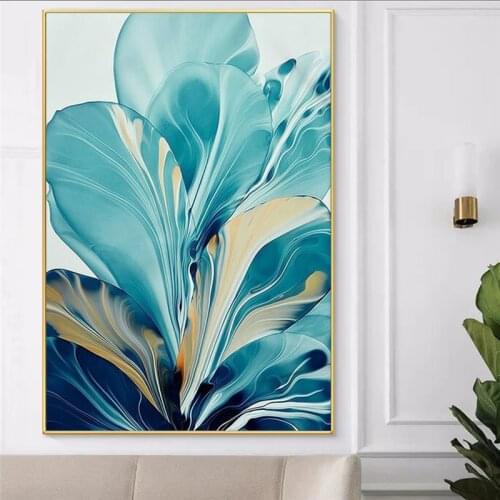Abstract Nordic Leaf Wall Art Pictures Canvas Painting Posters and Prints for Living Room Decoration