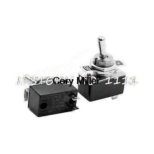 AC 250V/2A 125V/4A SPST 2 Pin Latching On/Off Mini Toggle Switch 2 Pcs