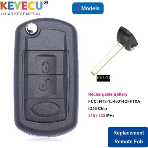 Rechargeable Battery For Land Rover LR3 Range Rover Sport Discovery 3 433/315 ID46 Flip Remote Car Key Fob NT8-15K6014CFFTXA