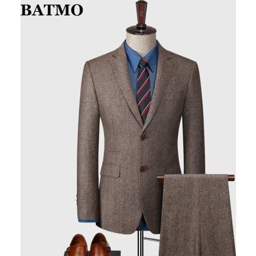 BATMO 2021 new arrival high qulaity wool suits men,casual two Splits suits ,869