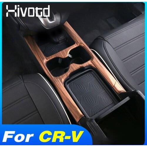 Hivotd Car Central Control Drink Cup Holder Trim Cover Styling Decoration Interior Panel Accessories For Honda CR-V CRV 2021