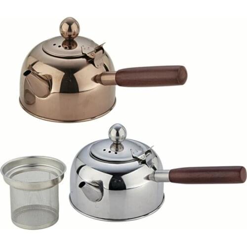 Teapot Induction Cooker Electric Furnace Flat Bottom 304 Stainless Steel with Wood Handle Kung Fu Tea Kettle