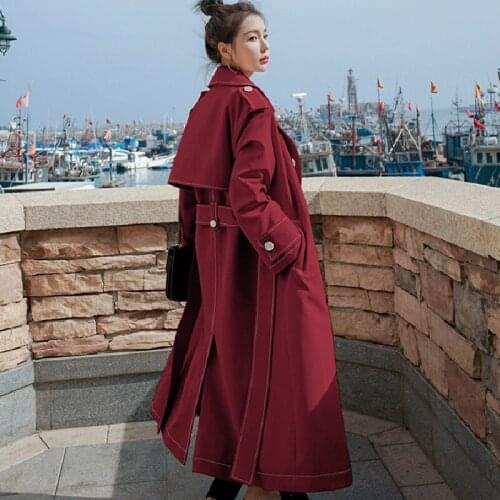 European Home Women's Double Breasted Trench Coats