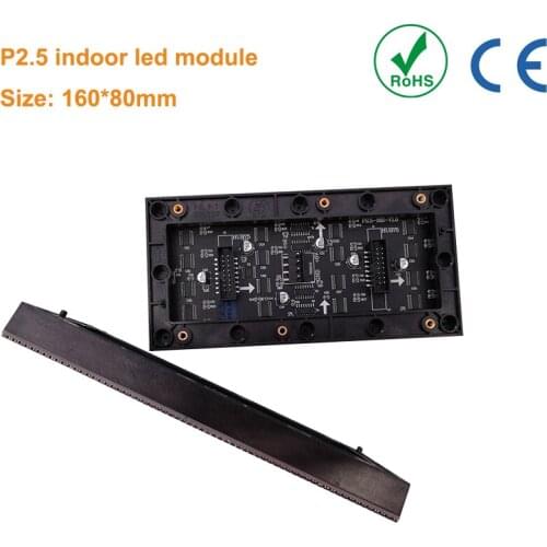Indoor P2.5 full color LED module 160*80mm 64*32 pixel RGB 16S SMD2121 led panel HUB75 well packed stage display led matrix tv