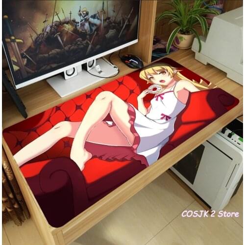 Anime Bakemonogatari Araragi Koyomi Senjougahara Hitagi Mouse Pad Thicken Laptop Gaming Mice Mat Desk Mat Anti-Slip Playmat Gift
