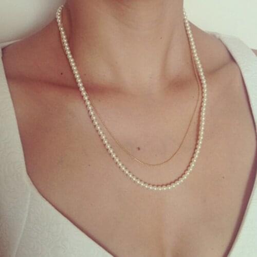 Summer heat sells accessories to give friends gifts long pearl fashion necklace