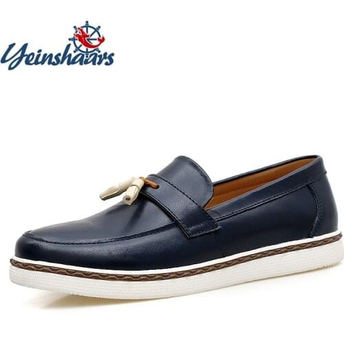 YEINSHAARS Man Tassel Loafers High Quality Casual Skateboarding Shoes Mens Breathable Slip-on Flats Comfortable Office Shoes
