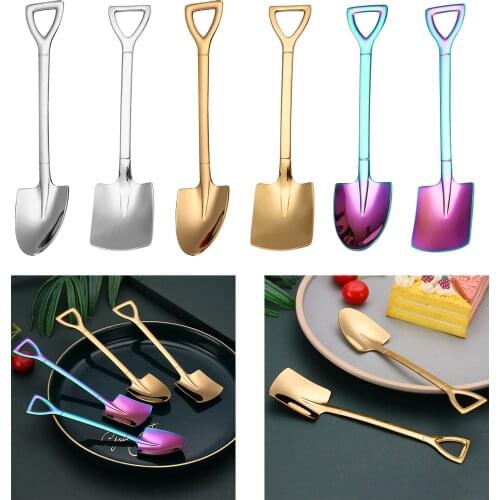 Shovel Dessert Stirring Mixing Spoon for Sugar Cream Teaspoons Cafe Bar