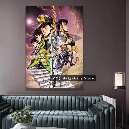 Canvas Wall Art JoJo S Bizarre Adventure HD Prints Poster Animation Role Home Decoration Painting For Bedroom Modular Pictures
