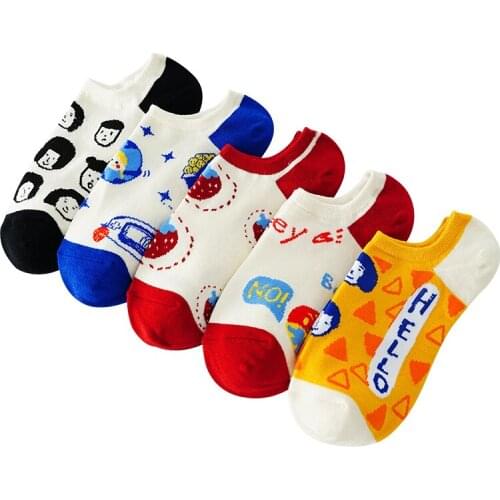 Pure Cotton Socks Female Summer Thin Section Cute Kawaii Shallow Mouth Invisible Boat Socks Female Cartoon Pattern Socks