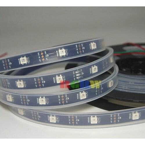 New SK6812 WS2812B 2812 30 LEDs/M 5M 150LEDS Addressable 5050 RGB LED Strip Black PCB WP DC5V IP67