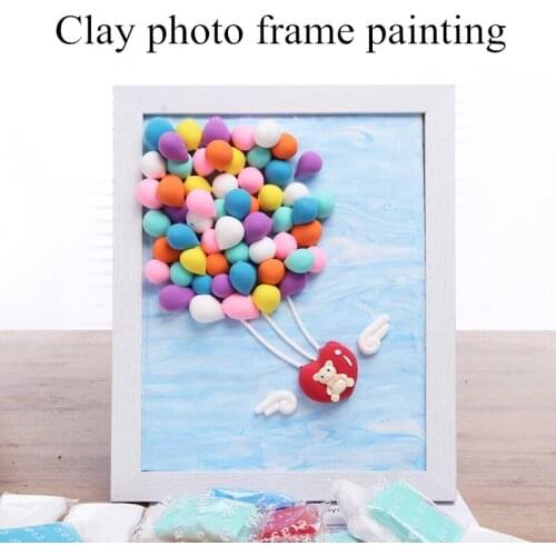 NEW DIY Super Light Air Dry Clay Set Photo Frame for Kids Picture Handmade Material Educational Creative Girl Toys Gift