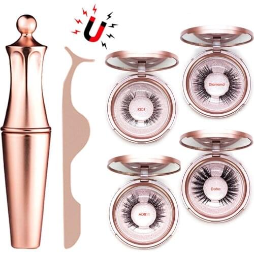 New Hot Pink High-end Gift Box Trendy Magnetic Liquid EyelinerEyeliner Set Magnetic Eyeliner Set Magnetic False Eyelashes