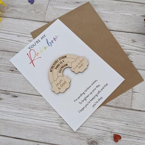 Custom New Rainbow Style Pocket Hug - Send a Smile Cheer someone up! pocket token, you are my rainbow fridge magnets