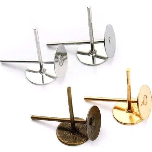 Blank Ear Post DIY Jewelry Making 200pcs/lot Earrings Ear Stud Pin earring back 10mm*6mm