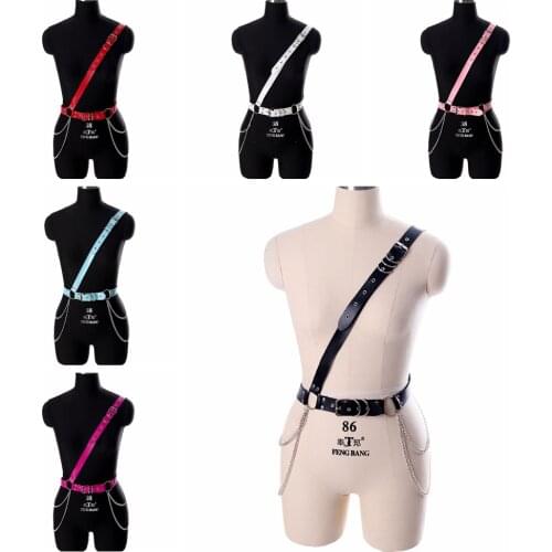 Punk Straps Chest Harness Fashion Adjust Rave Wear Gothic Handmade PU Leather Harness Belts Body Bondage Stylish Accessories