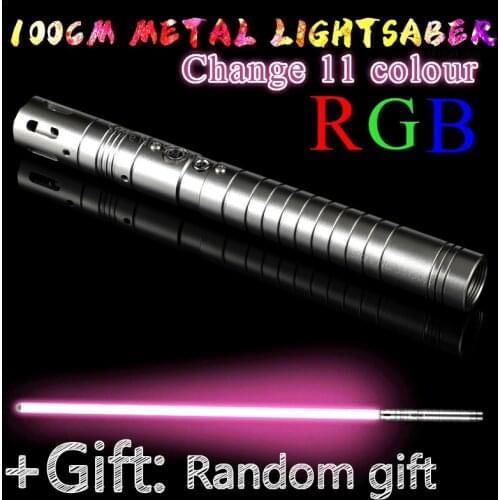 100cm Lightsaber Laser Sword Toy Changing Color RGB Lightsaber Metal Outdoor Wars Sound Effect Samurai Knife Sword Weapon Toys