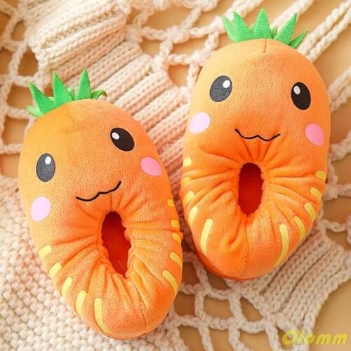 Woman Cute Plush Pitaya Slippers Dragon Fruit Avocado Slipper Pineapple House Shoes Bedroom Home Slipper