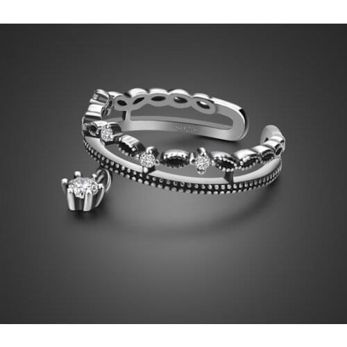 Hot selling 100%925 sterling silver ring for European women original wedding dress fashion brand star ring solid silver jewelry