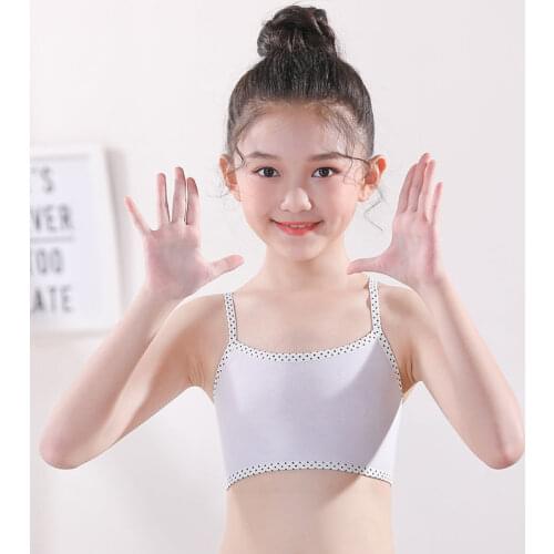 1-2 Pack Youth Girl’s Underwear Pure Cotton Primary School Students Developmental Girl’s Bra Sling For 12 Years Old Children