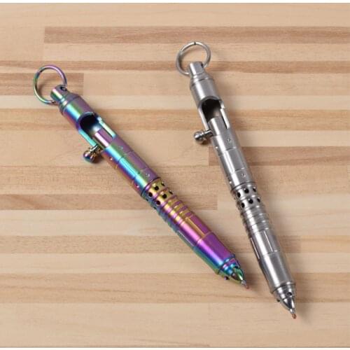 1PC EDC Defensive Tactical Pen Multi-Purpose Titanium Pen Type Spring Pen Outdoor Self-defense Tactical Pen Accessories Tools