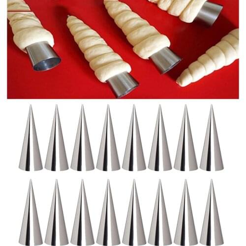 10/16pcs Mini Cake Baking Mold DIY Cream Horn Cones Molds Ream Roll Pastry Mold Cone Shaped Baking Mold
