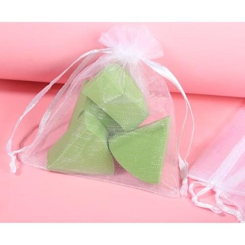 100pcs Small Clear Organza Drawstring Bags Jewelry Candy Favor Gift Bag Pouch Mesh Cloth For Gift Wrapping 12*10cm
