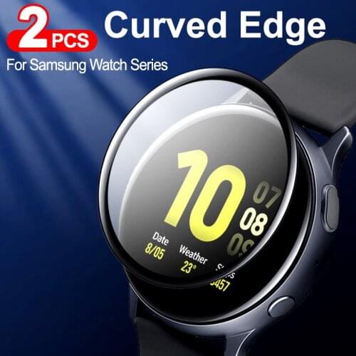2Pcs Full Screen Protector For Samsung Galaxy Watch Active 1 2 44mm 40mm Gear Fit2 30D Curved Edge Ultra-thin Soft Film Cover