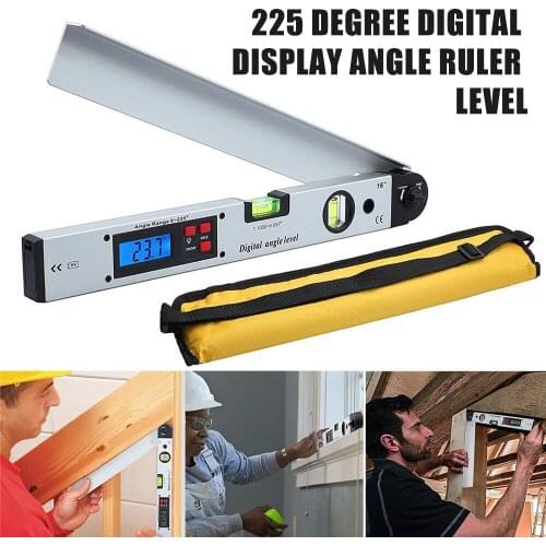 225 Degree Digital Display Angle Ruler Building Protractor Aluminum Alloy Digital Woodworking Goniometer can CSV