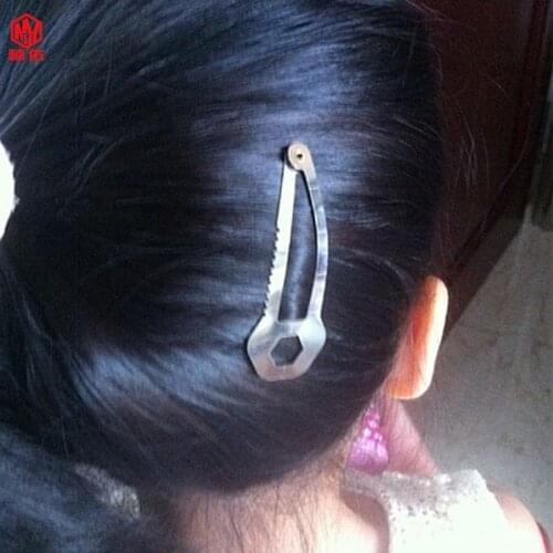 5PCS Outdoor Ladies EDC Self-Defense Weapon Mini Multi-Function Stainless Steel Hairpin Keychain Tool