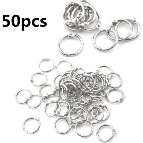 50PCS Album Scrapbook Craft Photo Split Rings Tool Metal Loose Leaf Book Binding Ring Key Chains Clip
