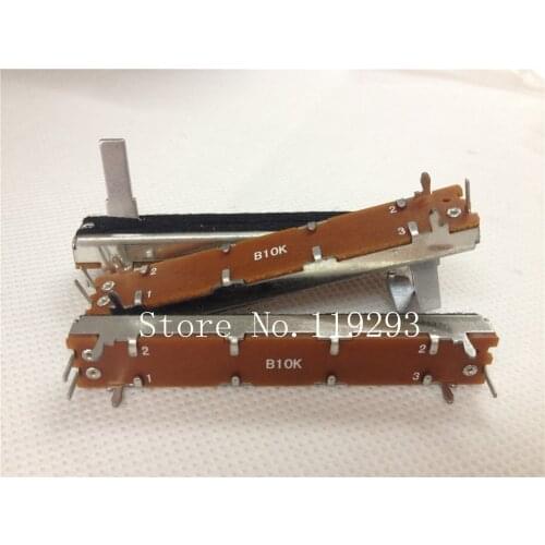[BELLA]SL-4521N Mixer Single double potentiometer switch B5K B10K B50K B10KX2 B50KX2 6 cm 60MM length 15mm handle--10PCS/LOT