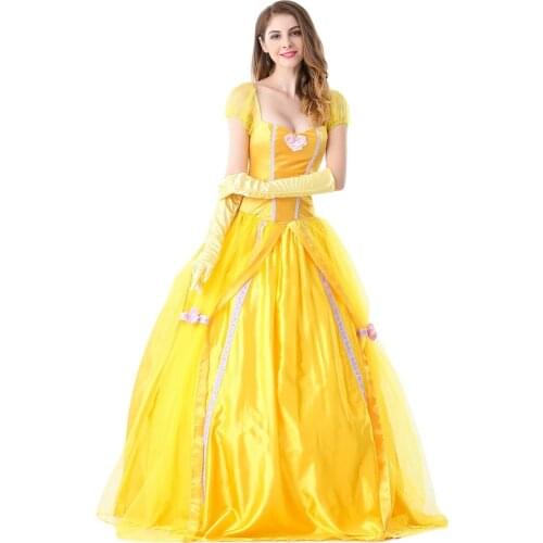 Snow White Cosplay Costumes for Women Wear Adult Fantasia Carnival Party Cartoon Princess Snow White Dress Costumes