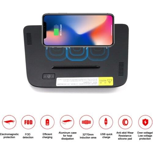 Aotsr QI Wireless Car Charger For KIA Sportage R 2017-2018 Intelligent Infrared Fast Wireless Sensitive Charging Phone Holder