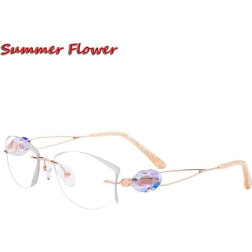 Chashma Brand Luxurious Rimless Titanium Super Quality Light Spectacles Fashion Eye Glasses Frame oculos de grau feminino armaca