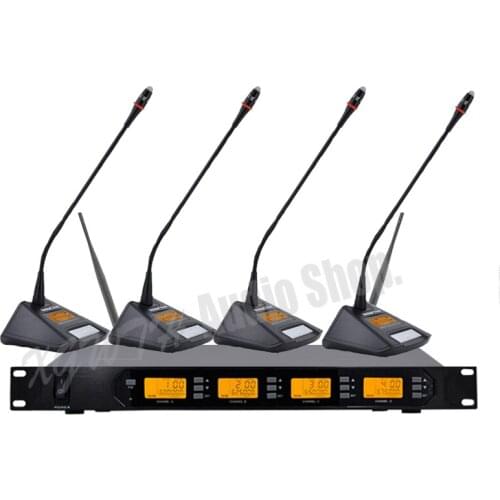 Digital UHF Wireless Microphone System Receiver Professional Gooseneck Desktop Conference Microphone Transmitter for Meeting