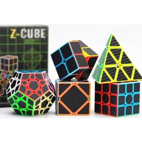 Z-CUBE 5 Cubes Set 2x2x2 3x3x3 Skew Megaminx 5PCS Speed Cube Set Professional Puzzle Toys For Children Kids Gift Toy