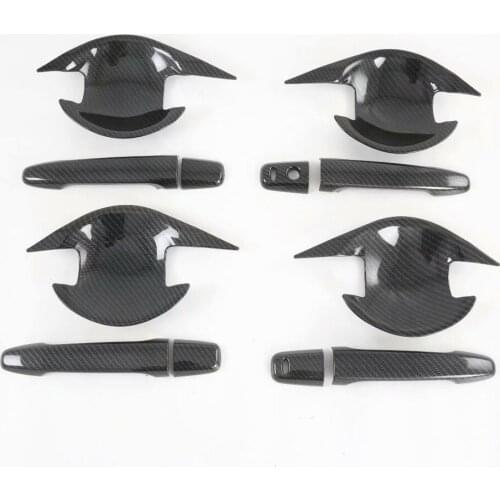 For Mitsubishi ASX RVR Outlander Sport 2013-2019 2020 2021 ABS Carbon Fiber Side Door Handle Bowl Cover Trim Car Sticker Styling