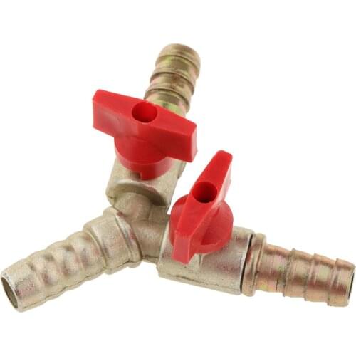Hose Barb Y Shaped Type 3 Way Brass Shut Off Ball Valve Fitting Connector Widely Used in Vrious Gas Connections
