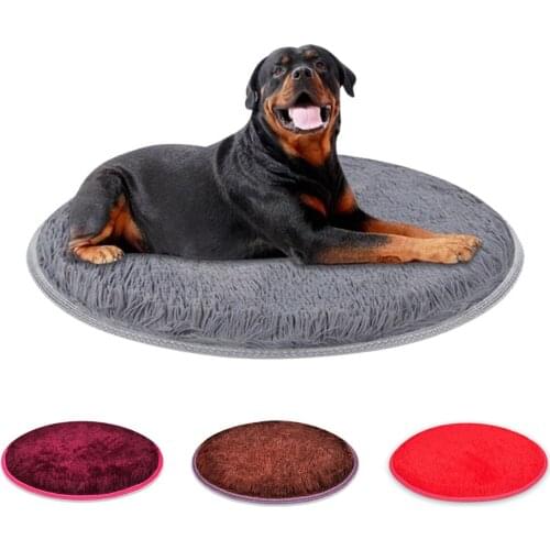 Fleece Dog Bed Sofa Dog Cat Pet Cushion For Dogs Cats Washable Nest Cat Teddy Puppy Mat Kennel Round Pillow Pet House Supplies