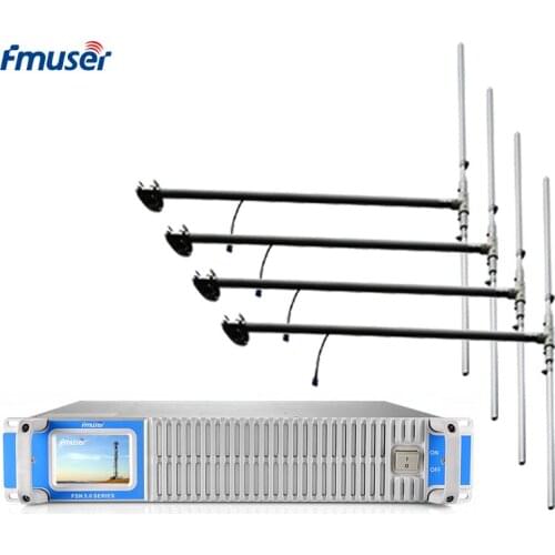 FMUSER FSN-350T 350W 300W FM Transmitter Broadcast+4*Dipole Antenna+30m 1/2" Cable For FM Radio Station