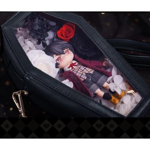 Gothic Banpaia Vampire Coffin OB11 BJD Doll Coffin Transparent Mini Bag Girl Storage Box Shoulder Bag Vampire Coffin Storage Box