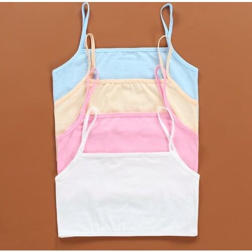 Girls Cotton Young Kids Vest Sport Tops Training Bra Running Teen Girls Single layer Underwear Children Bras for 8-18 Years Old