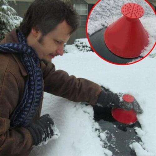 Windshield snow remover cone deicing tool car rear view mirror ice scraper