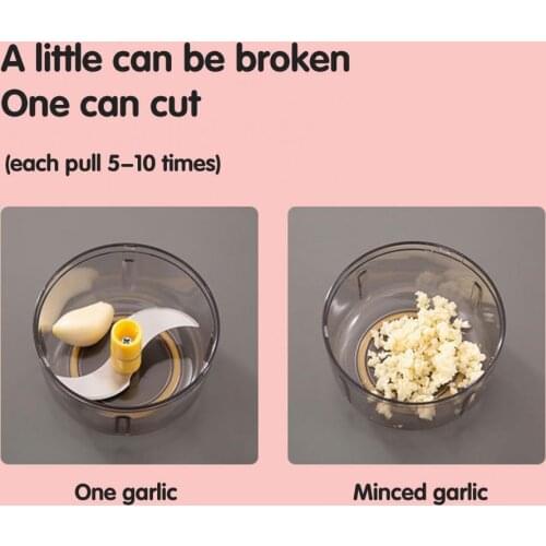 With Handle Useful Simple Operation Garlic Blender Upwarp Blade Garlic Mincer Detachable for Household
