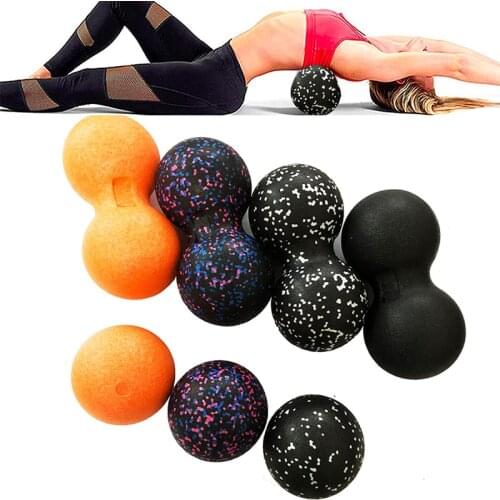 2 Pcs 12CM EPP Fitness Massage Ball Peanut Lacrosse Massage Balls for Foot Neck Spine Shoulder Physical Therapy Pain Release