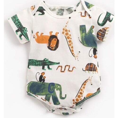 Newborn To 3 Years The New Summer Baby Bodysuit Girls Boy Clothes Jumpsuit Infant Girls Clothing Cartoon Print Cotton Bodysuit